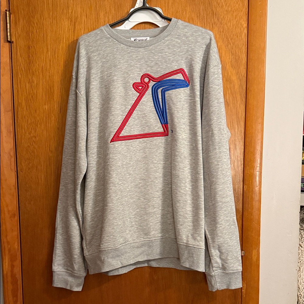 Carnival Cruise Line Crewneck Sweatshirt in Light Grey with Navy Logo